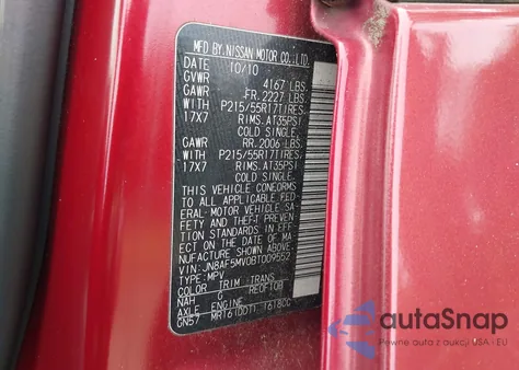 2011 Nissan Juke Sl from USA, damaged, VIN JN8AF5MV0BT009552